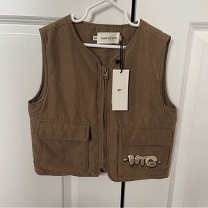 Kids Honor The Gift Nylon Bubble Vest ‘Light Brown’